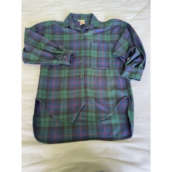 Savannah Players Tops - Savannah Players Vintage Italian Wool Shirt Jacket Womens Large Plaid Italy